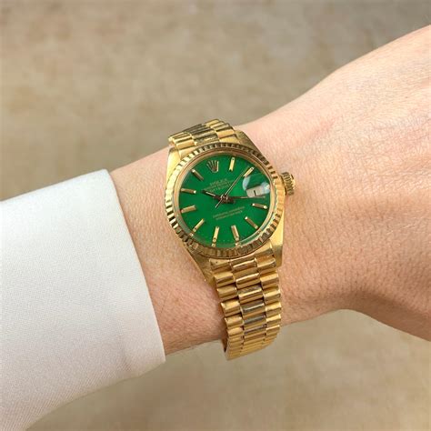 gold and green rolex watch|rolex oyster perpetual green gold.